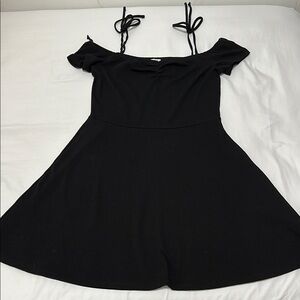 GARAGE Black Mini Skater Dress (size M)